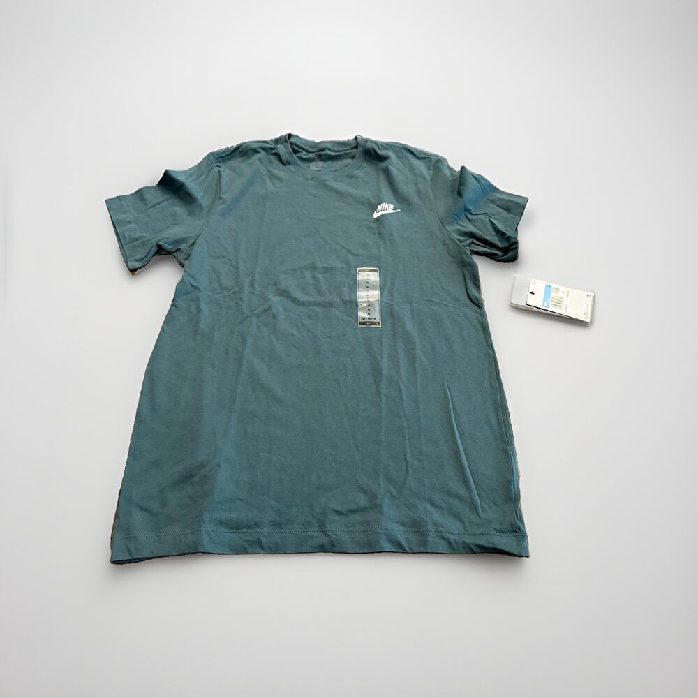 Nike Mens Teal Athletic Embroidered Logo Tee Short Sleeve T-Shirt Size M NWT $30